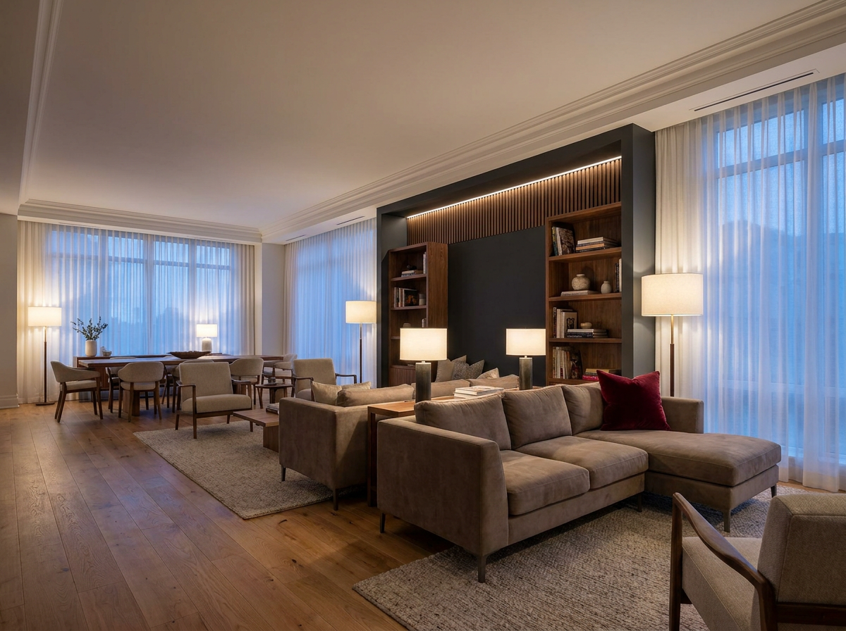 Coordinated interior renovation with built-ins